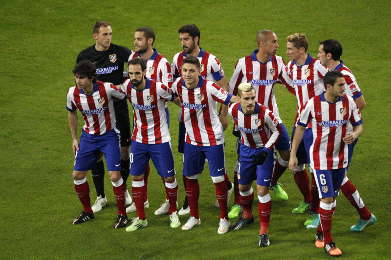 Atletico Madrid preparing before a match