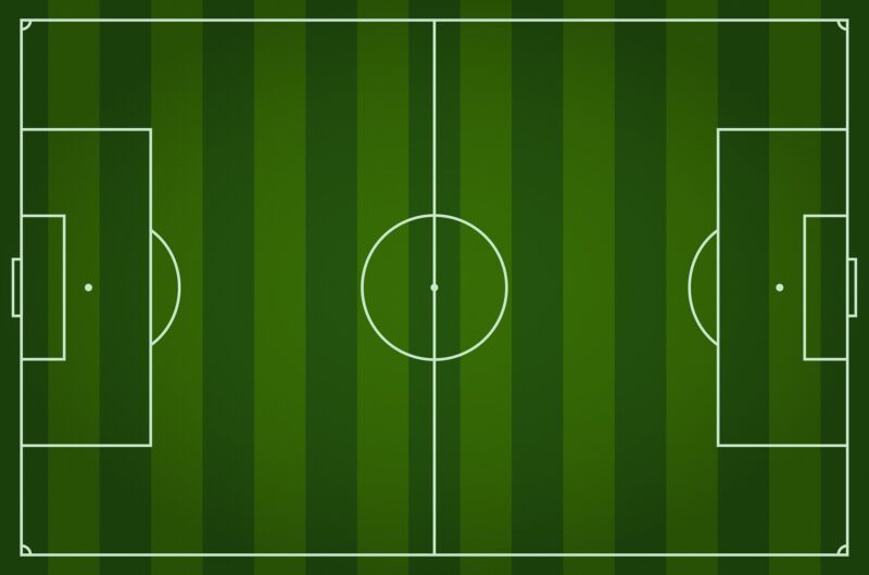 Football field seen from above