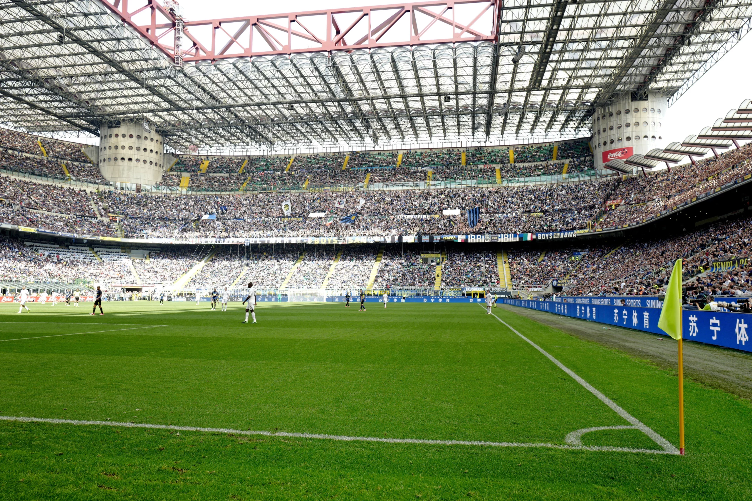 Panoramic view of San Siro football stadium, in Milan.
